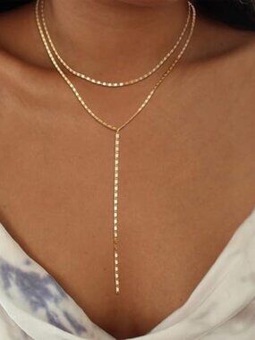 Necklace for Women Gold Long Necklaces for Women Dainty Drop Necklace Layered